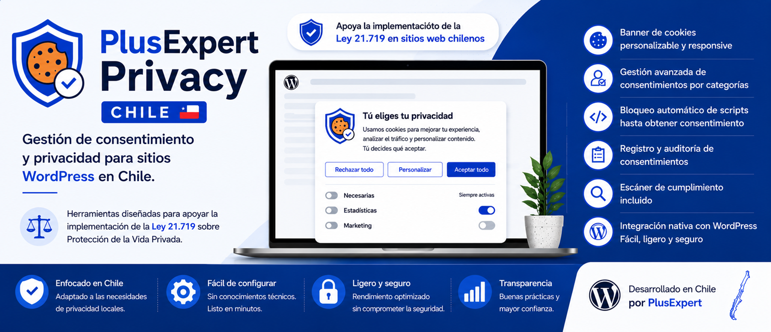 PlusExpert Privacy para WordPress en Chile